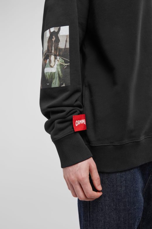 дуксерица црна дуксерица са принтом магарца кампер нови доласци