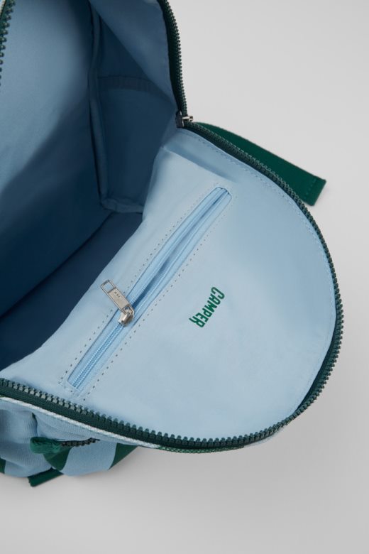 кампер дизајн адо мали плави и зелени ранац од рециклираног памука