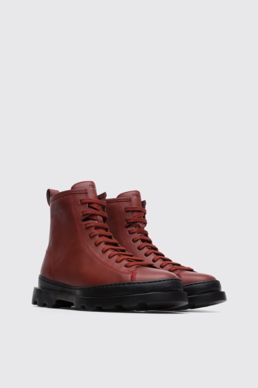 кампер дизајн брутус црвено-браон средње чипкасте чизме за жене