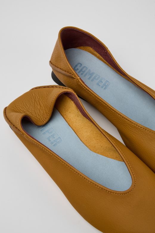 дизајн цаси мира браон кожне ципеле за жене кампер