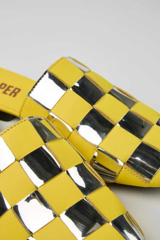 дизајн кампа цаси мира жуте и сребрне ципеле за жене