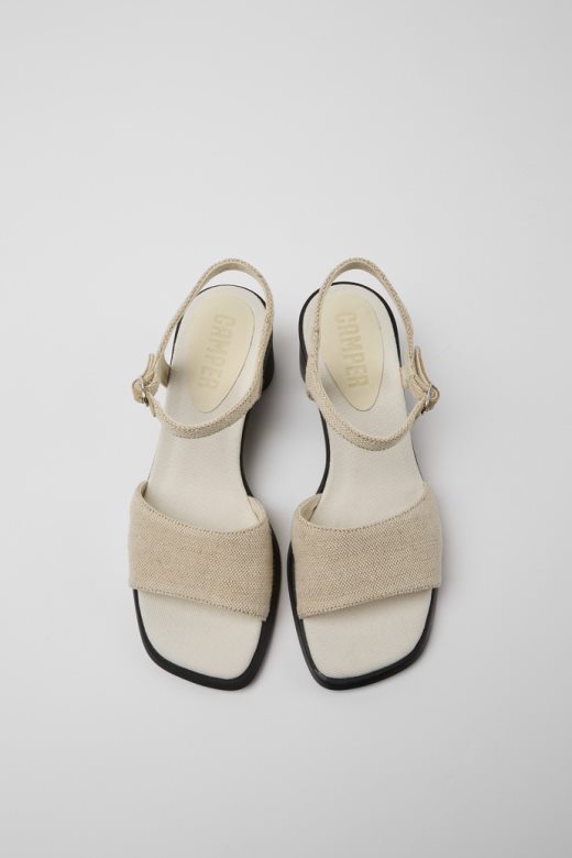 меда беж сандале од рециклаже конопље и памука за жене ексклузивни кампер