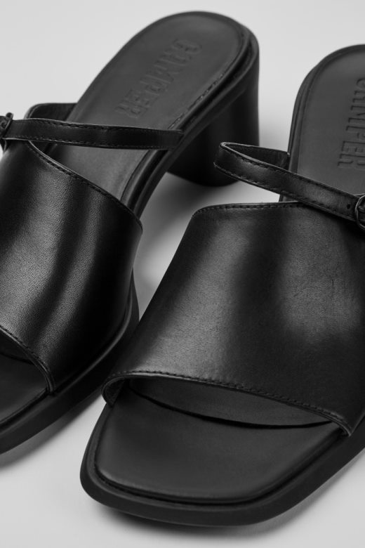 Ексклузивне кампер меда црне кожне сандале за жене