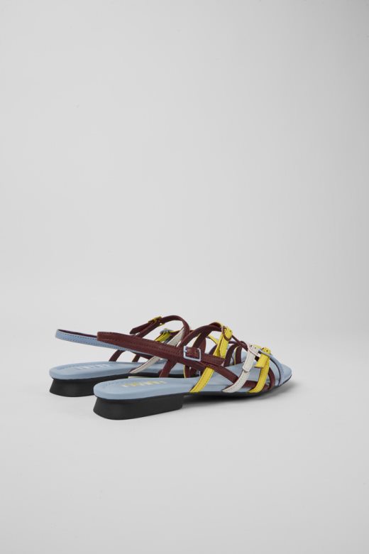 Дизајн близанца разнобојне кожне сандале за жене кампер