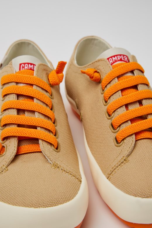 дизајн пеу рамбла беж патике од рециклираног памука за жене кампер