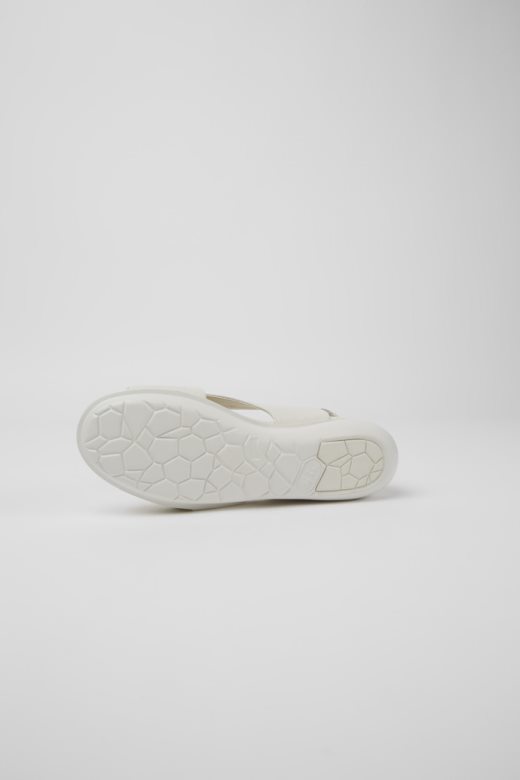 дизајн балон беле кожне сандале за жене кампер