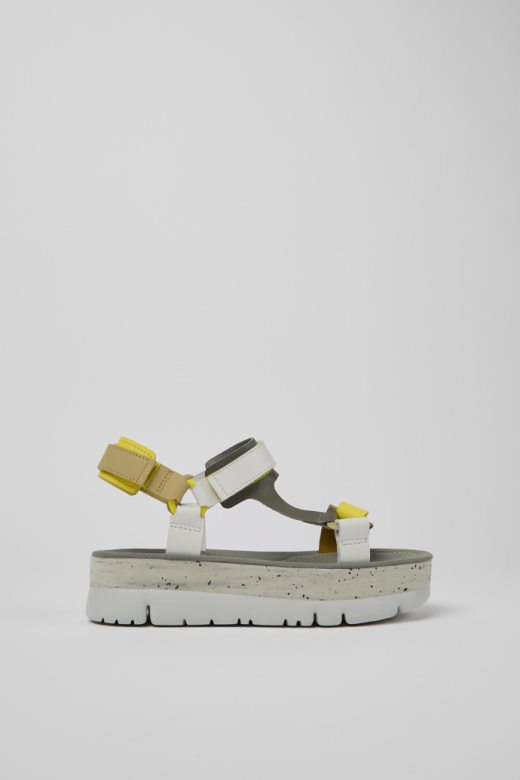 оруга уп беле сиве и жуте кожне сандале за жене кампер нови доласци