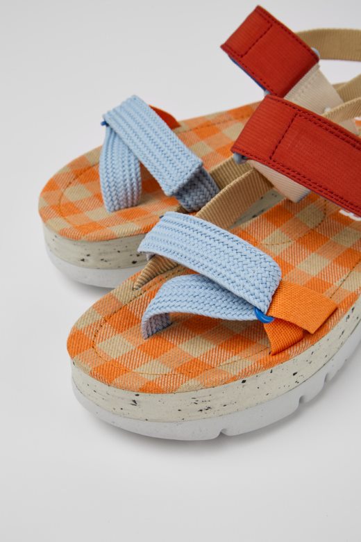 оруга уп беж плаве и црвене сандале за жене ексклузивни кампер