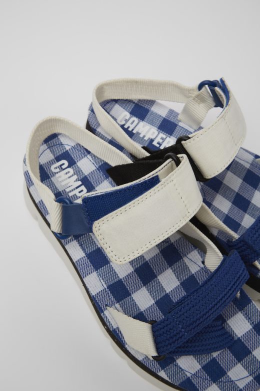 дизајн оруга уп беле плаве и црне сандале за жене кампер