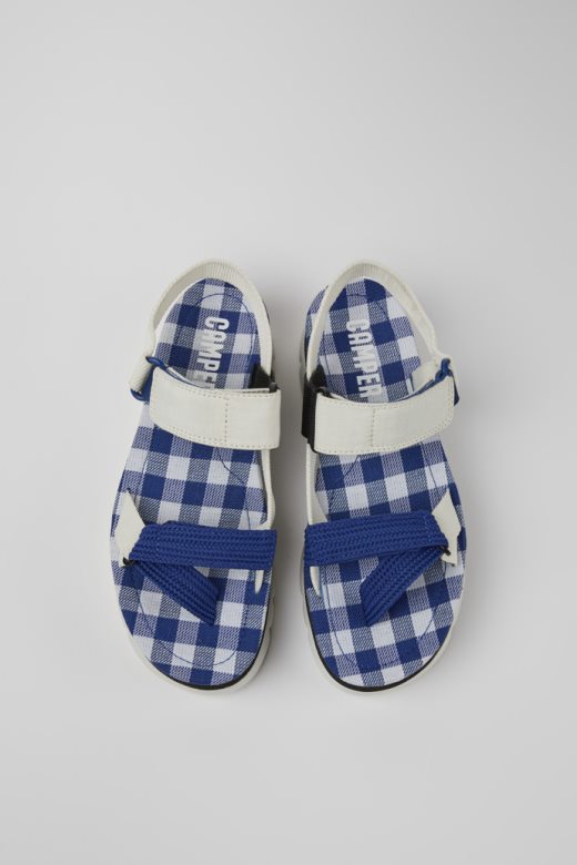 дизајн оруга уп беле плаве и црне сандале за жене кампер