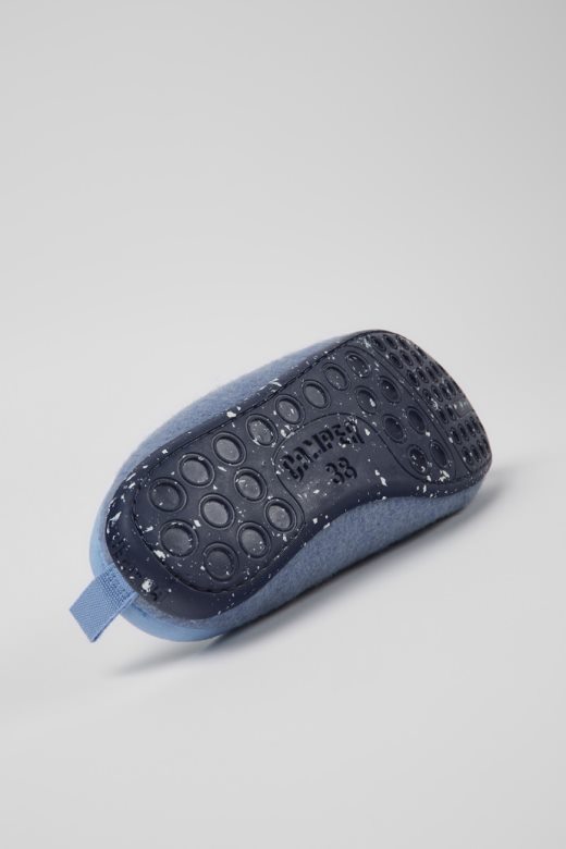 дизајн ваби плаве вунене папуче за жене кампер