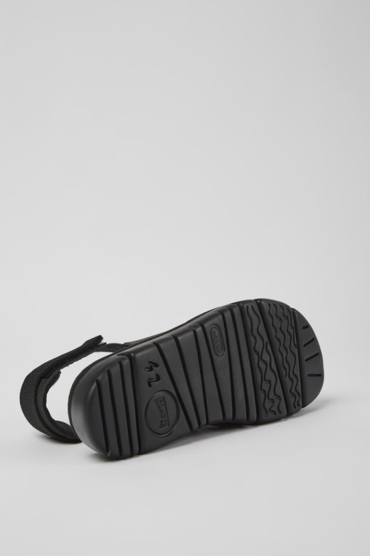 ексклузивне кампер оруга смеђе коже и текстилне сандале за мушкарце