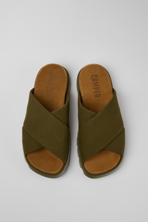 камп брутус сандале зелене сандале од рециклираног памука за мушкарце новопридошле
