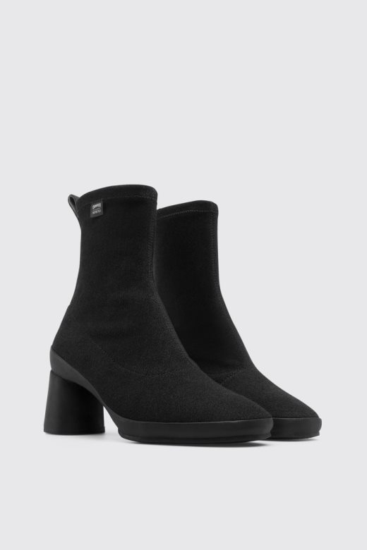 дизајн усправне горе-текс водоотпорне црне средње чизме за жене кампер