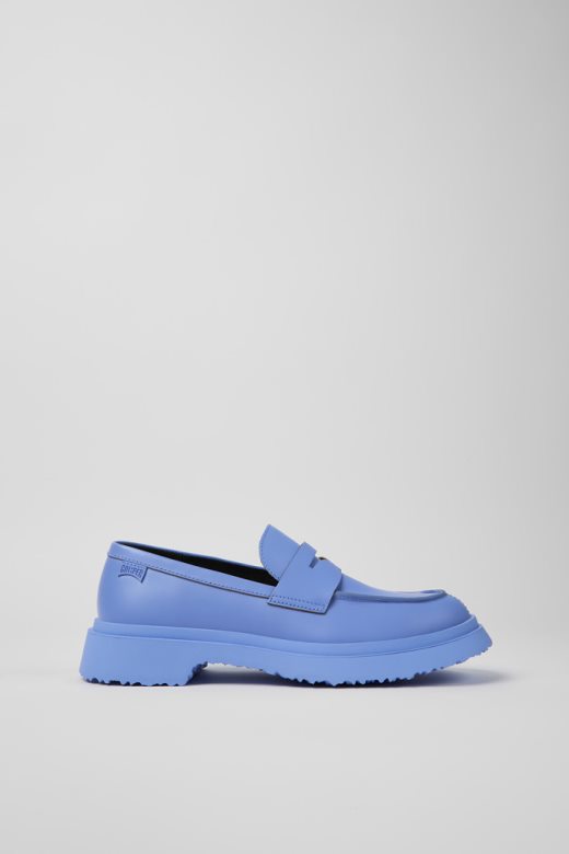 Дизајн Валден плаве кожне мокасинке за жене кампер