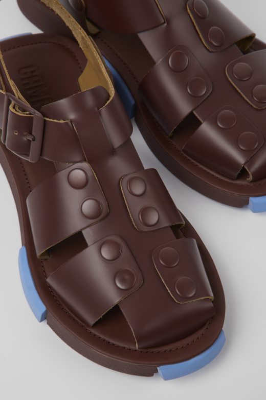 комплет бордо кожне сандале за жене ексклузивни кампер